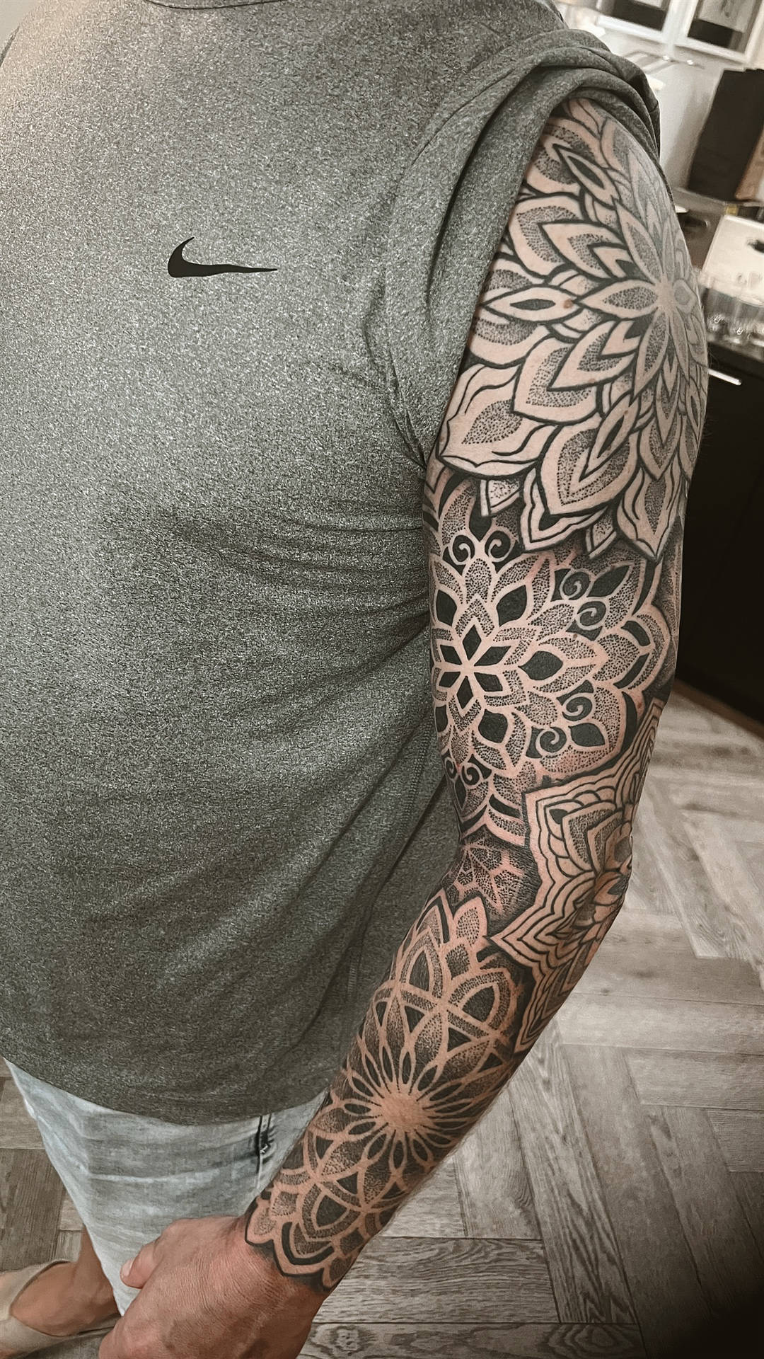 Mandala sleeve tattoo Amsterdam